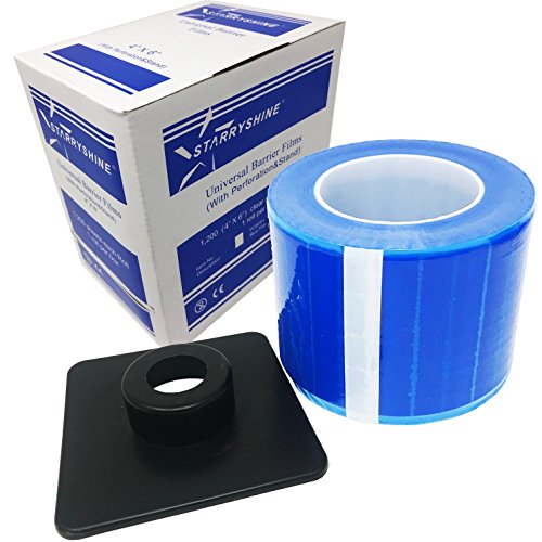 Barrier Film 4X6 1200 Perforated Sheets 600ft w/Dispenser Box Dental Tattoo All Purpose (Blue)