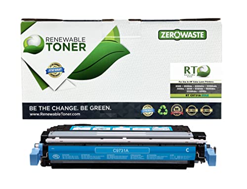 Renewable Toner Compatible Toner Cartridge Replacement for HP 645A C9731A for Laserjet 5500 5550 (Cyan)