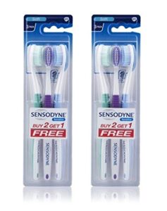 sensodyne sensitive toothbrush soft sensitive teeth, 3 count (pack of 2)
