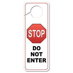 stop sign do not enter plastic door knob hanger sign