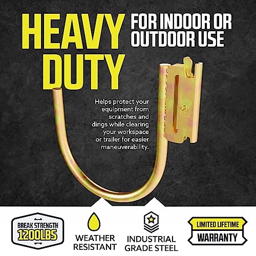 DC Cargo - E Track J Hooks (4.5" - 2 Pack) - Large Heavy Duty E Track Accessories - Hanging Hooks for Your ETrack Rail System - Use in Enclosed Trailers, Box Trucks, Vans, Garage, Workshop & Warehous