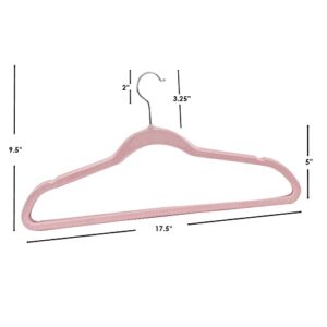 Sunbeam Velvet Slim 10 Piece Hangers, Pink