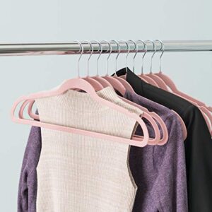 Sunbeam Velvet Slim 10 Piece Hangers, Pink