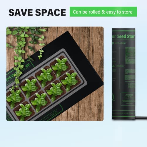 iPower Durable Waterproof Seeding Warm Hydroponic Pad Plant Starting Kit for Kombucha Tea & Beer Brewing, 48" x 20"Heat Mat, 48" x 20", Black