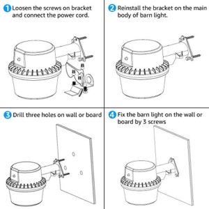 TORCHSTAR LED Barn Light, Dusk to Dawn Area Lights with Photocell, Outdoor Security Flood Lighting, ETL & DLC Listed, Wet Location, 110-277V, Garage, Yard, 5000K Daylight, Bronze