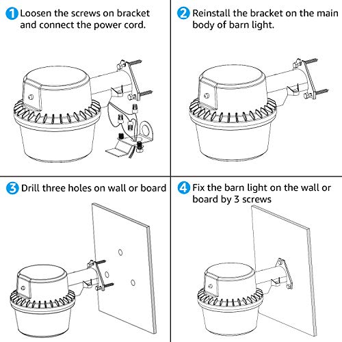 TORCHSTAR LED Barn Light, Dusk to Dawn Area Lights with Photocell, Outdoor Security Flood Lighting, ETL & DLC Listed, Wet Location, 110-277V, Garage, Yard, 5000K Daylight, Bronze