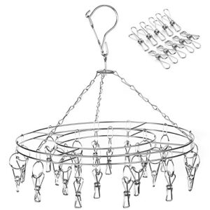 amagoing herb hanging drying rack laundry drip hanger with 20 clips and 10 replacement for drying socks, baby clothes, bras, towel, underwear, hat, scarf, pants, gloves
