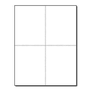 heavyweight blank postcard paper for printing - 100 sheets / 400 postcards - white - perforated 4 per sheet - thick 80lb cover cardstock - inkjet/laser printable
