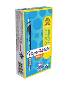 paper mate inkjoy 550rt retractable ballpoint pens, medium point, blue, box of 12 (1951344)