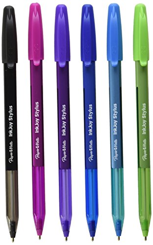 Paper Mate InkJoy 2 in 1 Stylus Ballpoint Pens, Medium Point, Assorted, Box of 24