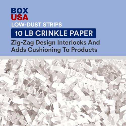 BOX USA Crinkle Paper 10 lb. White, 1-Pack | Packaging Paper for Shipping, Moving, and Storage Supplies