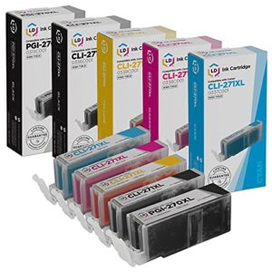 ld products compatible ink cartridge replacement for canon pgi-270xl & cli-271xl high yield (pigment black, black, cyan, magenta, yellow, 5-pack)