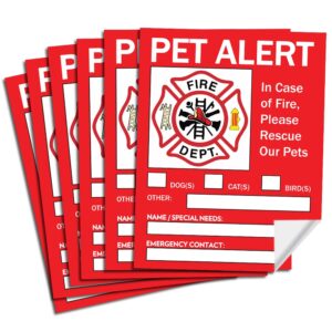 pet alert safety fire rescue sticker - save our pets emergency pet inside decal - in case of emergency danger pet in house home window door sign