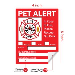 Pet Alert Safety Fire Rescue Sticker - Save Our Pets Emergency Pet Inside Decal - In Case of Emergency Danger Pet In House Home Window Door Sign