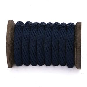 Ravenox Solid Braid Utility Rope | (Navy Blue)(1/2 inch x 25 feet) | Made in The USA | All Purpose Solid Braid Cord for Crafts, Sports, Landscaping, Horse Tack, Pets & Décor | Multiple Colors & Sizes