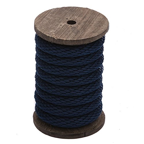 Ravenox Solid Braid Utility Rope | (Navy Blue)(1/2 inch x 25 feet) | Made in The USA | All Purpose Solid Braid Cord for Crafts, Sports, Landscaping, Horse Tack, Pets & Décor | Multiple Colors & Sizes