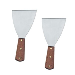 stainless steel grill scraper with wooden handle (pack of 2)