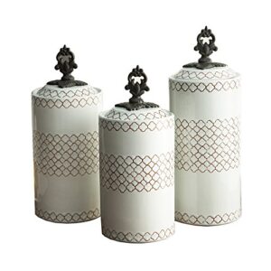 american atelier ceramic canisters (set of 3), white
