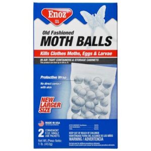 enoz e67.10 old fashioned moth balls, 1 lb, white