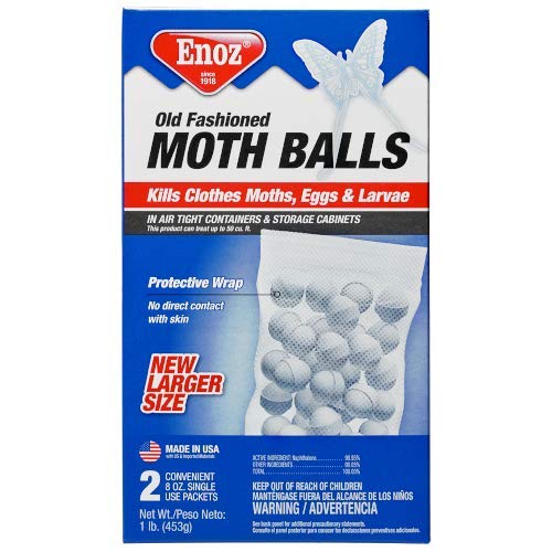 Enoz E67.10 Old Fashioned Moth Balls, 1 lb, White