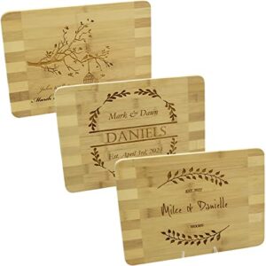 brew city engraving - personalized custom laser engraved bamboo cutting boards for weddings, engagements, anniversary & more!