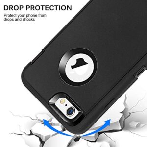 MAXCURY for iPhone 6 Case & iPhone 6s Case Heavy Duty Shockproof Series Case for iPhone 6/6S (4.7")-V2 with Built-in Screen Protector Compatible with All US Carriers - Black