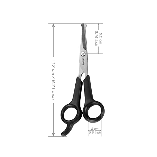 Chibuy Professional Pet Grooming Scissors with Round Tip Stainless Steel Dog Eye Cutter for Dogs and Cats, Professional Grooming Tool, Size 6.70" x 2.6" x 0.43"