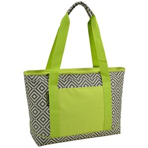 picnic at ascot large insulated cooler bag, granite grey/green