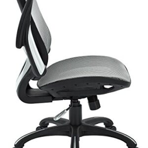 Office Star Ventilated Manager's Office Desk Chair with Breathable Mesh Seat and Back, Black Base, Grey