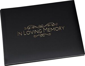 esposti in loving memory funeral guest book - informal lined inner page format - boxed - black - size: 8.9" x 6.7"
