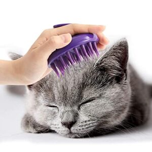 celemoon cat brush with soft rubber pins, washable silicone pet brushes for indoor cats grooming shedding massage bath, no scratching removes hair mats tangles and loose fur for short to long haired