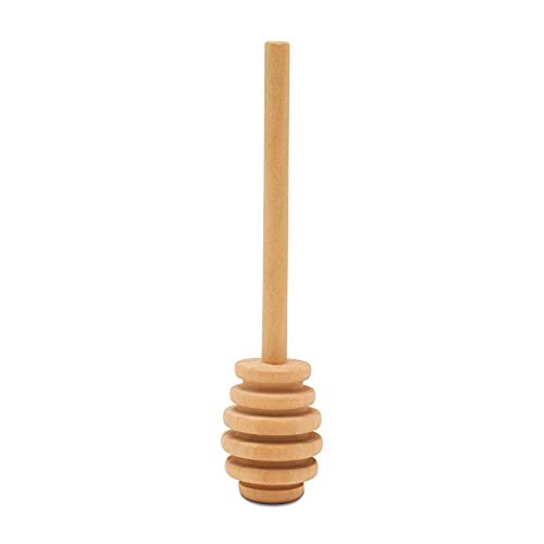 Wooden Honey Dippers 4 Inch, Pack of 6 Honey Dipper Sticks for Party Favors, Décor, and Food Boards, by Woodpeckers