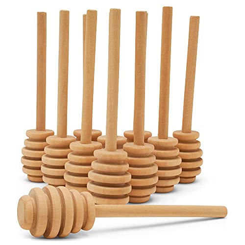 Wooden Honey Dippers 4 Inch, Pack of 6 Honey Dipper Sticks for Party Favors, Décor, and Food Boards, by Woodpeckers