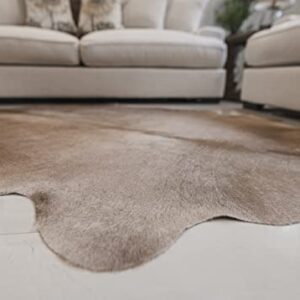 Genuine Taupe Cowhide Rug 6 x 7-8 ft. 180 x 240 cm