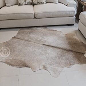 Genuine Taupe Cowhide Rug 6 x 7-8 ft. 180 x 240 cm