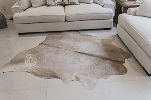 Genuine Taupe Cowhide Rug 6 x 7-8 ft. 180 x 240 cm