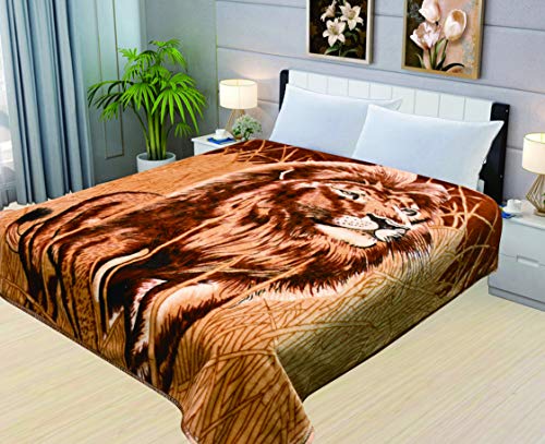 Faux Fur Throw Blanket Queen Size - Lion Throw Soft Plush Warm Faux Mink - Bed Blankets