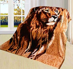 faux fur throw blanket queen size - lion throw soft plush warm faux mink - bed blankets