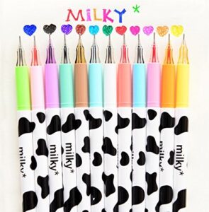 giant star 12 pack diamond gel pen milky cow pens,set of 12 assorted colors(milk 12 pcs)