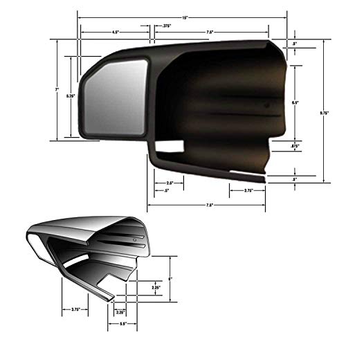 CIPA 11550 Custom Towing Mirror Set for Ford 15-Current , Black