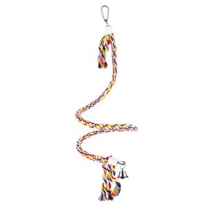 Bvanki Bird Rope Toys,49 inch Long Parrot Bungees Rope Toys, Large Medium and Small Parrot Toys Spiral Standing Toys (Medium 49 Inch)