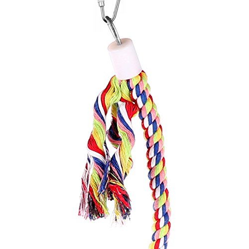 Bvanki Bird Rope Toys,49 inch Long Parrot Bungees Rope Toys, Large Medium and Small Parrot Toys Spiral Standing Toys (Medium 49 Inch)