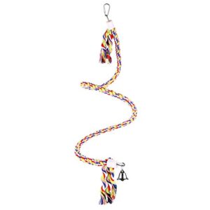 Bvanki Bird Rope Toys,49 inch Long Parrot Bungees Rope Toys, Large Medium and Small Parrot Toys Spiral Standing Toys (Medium 49 Inch)