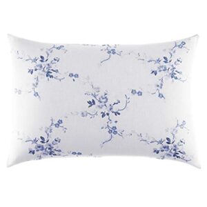 laura ashley throw pillow home decor with envelope closure, 1 count (pack of 1), charlotte blue/white