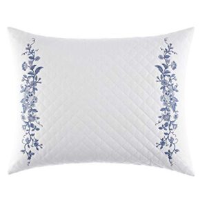 laura ashley collection perfect decorative throw pillow, premium designer quality, decorative pillow for bedroom living room and home décor, 1 count (pack of 1), charlotte blue/white