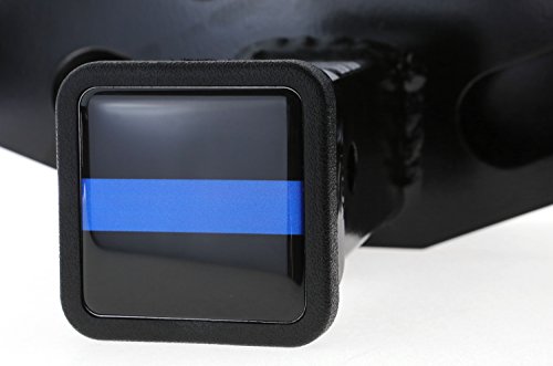 Reflective Trailer Hitch Cover Tube Plug Insert (Fits 2" Receivers, Thin Blue Line)