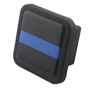 Reflective Trailer Hitch Cover Tube Plug Insert (Fits 2" Receivers, Thin Blue Line)