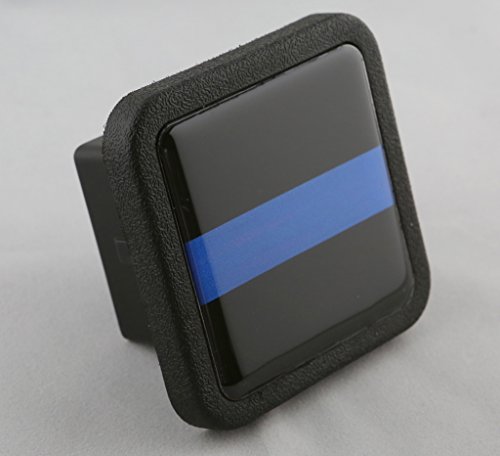 Reflective Trailer Hitch Cover Tube Plug Insert (Fits 2" Receivers, Thin Blue Line)
