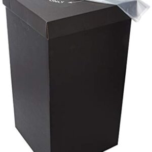 One Earth Disposable and Reusable Corrugated Cardboard Trash and Recycling Boxes: Bin + Lid + Trash Bag- Black (Qty. 10 Sets)