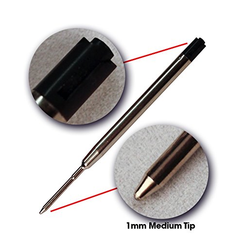 6 - Black Parker® Compatible Ballpoint Pen Refills. Smooth Writing German Ink and 1mm Medium Tip. #1782467